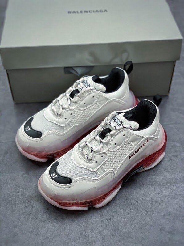 Balenciaga經典款男女鞋 巴黎世家頂級版本Triple S 3.0 巴黎世家三代全新配色復古休閒跑鞋 Balenciaga情侶款老爹鞋  hdbl1047